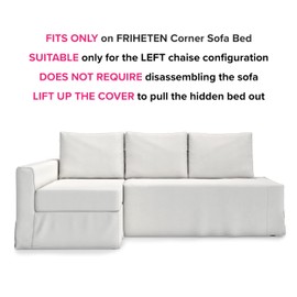 FMCTL Easy Fit Friheten Couch Cover Replacement for IKEA Friheten Sleeper Sofa Cover, Friheten Sofa Cover, Friheten Cover Only (Chaise on Left-Dark Ocean)