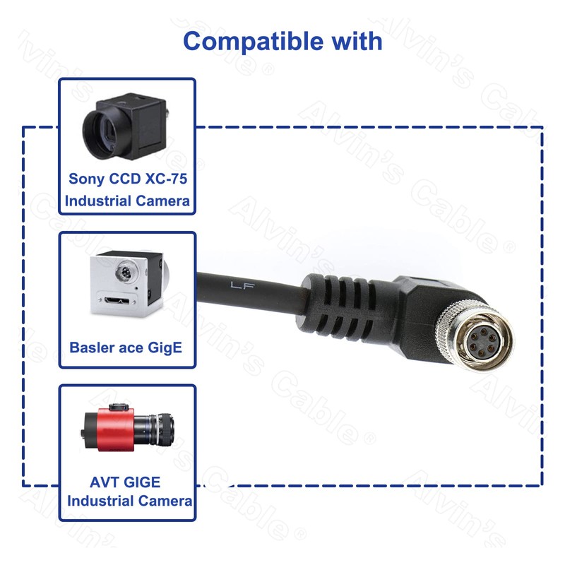 Alvin's Cables Hirose 6 Pin HRS HR10A-7P-6S Right Angle to