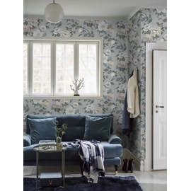 KUKANTST 16.1”×197” Boho Wallpeper Grey Floral Peel and Stick Wallpaper Light Grey Boho Contact Paper Peony Floral Contact Paper Removable Contact Paper for Cabinets Self-Adhesive Vinyl Roll