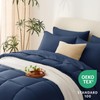 CozyLux Navy Blue Comforter Set Queen 7 Pieces Bed in
