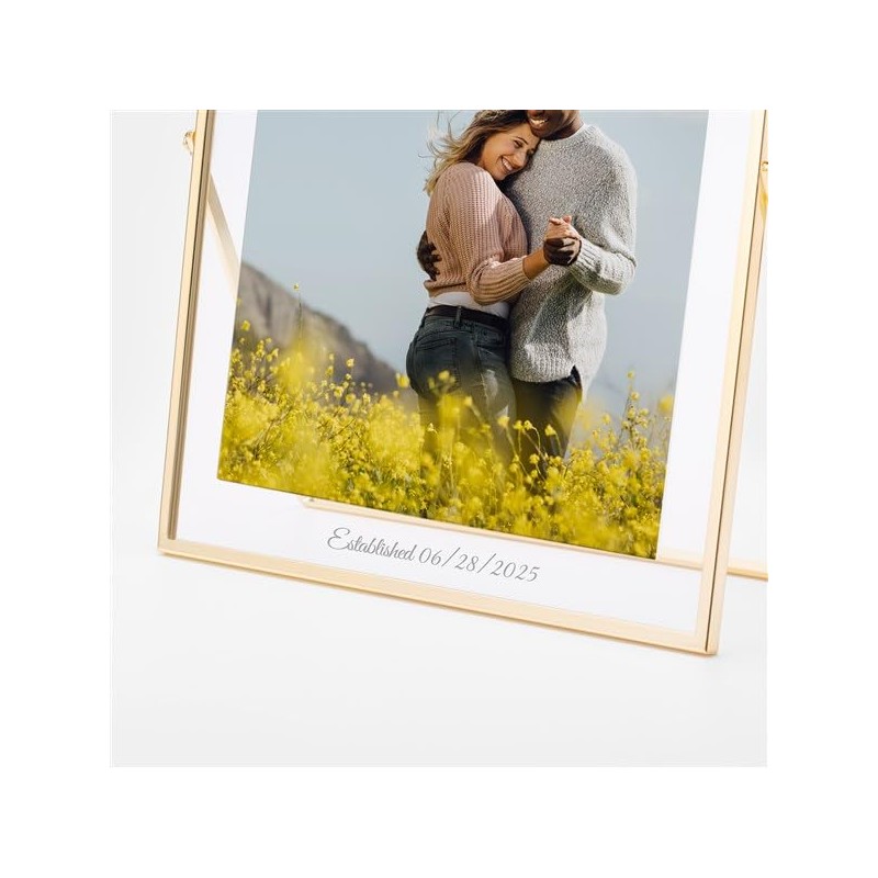 THINGS REMEMBERED Gold Glass 8x10 Photo Frame (Free Customization)