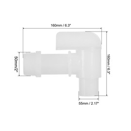 PATIKIL 2" Plastic Spigot Faucet, Barrel Faucet Durable Polyethylene Material Replacement Spigot for 15/30/50 Gallon Plastic & Steel Drum, White