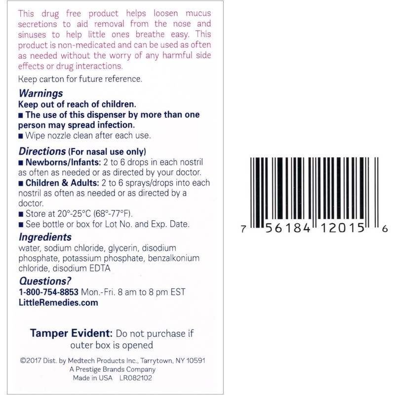 Little Remedies Little Noses Saline Spray/Drops