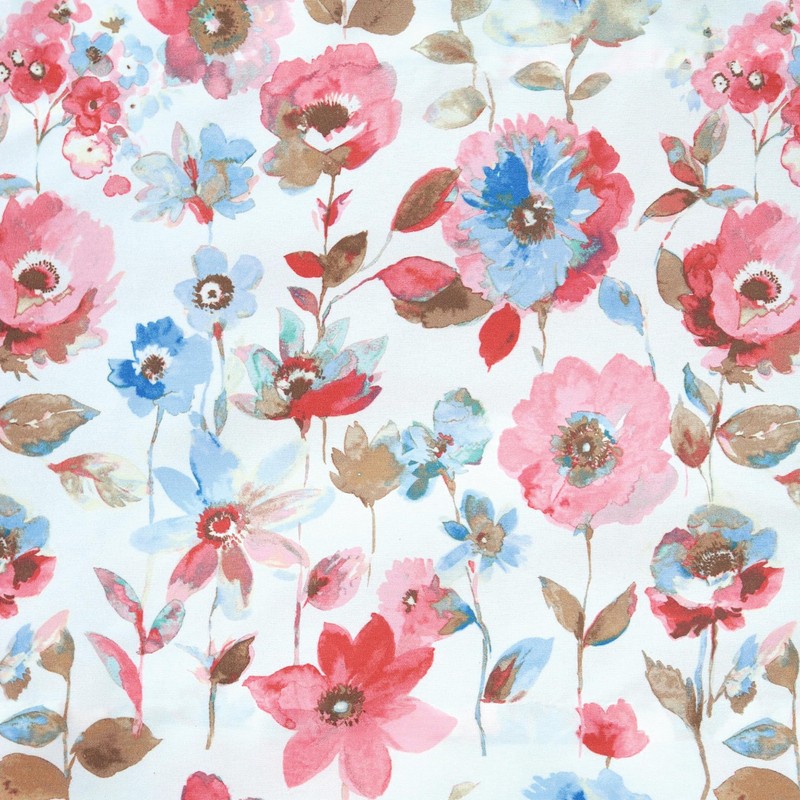 No. 918 Dora Floral Microfiber 3-Piece Kitchen Curtain Set, 54"