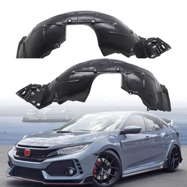 Front Inner Fender Liner Set Left & Right Side Fits for 2017-2019 Honda Civic HO1248177 HO1249177