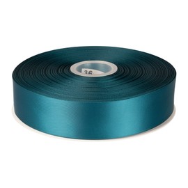 Fondersy 38mmX 91M Double Faced Satin Ribbon Teal Polyester Ribbon for Gift Wrapping Wedding Decoration Floral Arrangement Crafts