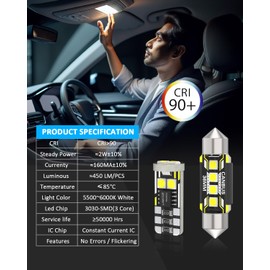 AENVTOL 6 Pieces Interior LED Lights Kit for Mazda MX5 Miata 1998-2024 White Interior Bulbs Package + License Plate Lights, Install Tool