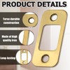 vibedor 1 Pack Durable Deadbolt Strike Plate, Gold Round Corner
