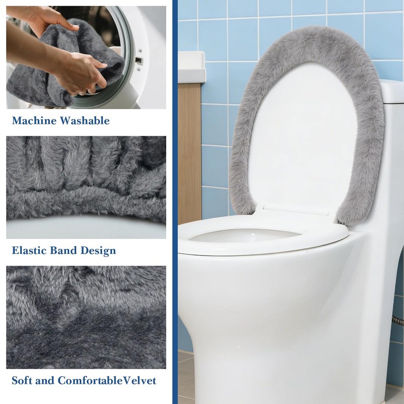 Microfiber Toilet Lid Cover – Soft, Absorbent & Machine-Washable Seat