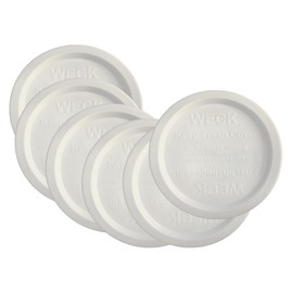 Weck Jar Keep Fresh Plastic Lids, 6 PACK, Medium -80 Millimeter --Fits models 900, 976, 746, 901, 996, 958﻿