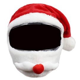 BwondMand Helmet Cover, Full Face Motorcycle Funny Helmet Decoration, Fun Riding Accessory Gifts for Motorcycle Enthusiast (Red Christmas Hat)