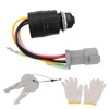 Dokili Ignition Switch 129572 with Keys 3-Position 6-Wire Connectors Compatible