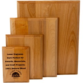Genuine Red Alder Wood Plaque Blank, 3/4 Inch Thick Award and Craft Plaque, Ideal for DIY Projects, Arts & Crafts, Engraving, and Memorials (Genuine Red Alder, 5x7 inch)