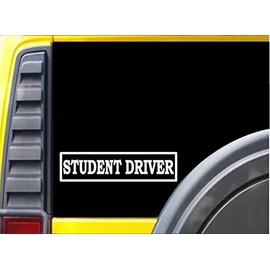 Student Driver Decal Vinyl Sticker|Cars Trucks Vans Walls Laptop| White |7.5 x 2 in|CCI638
