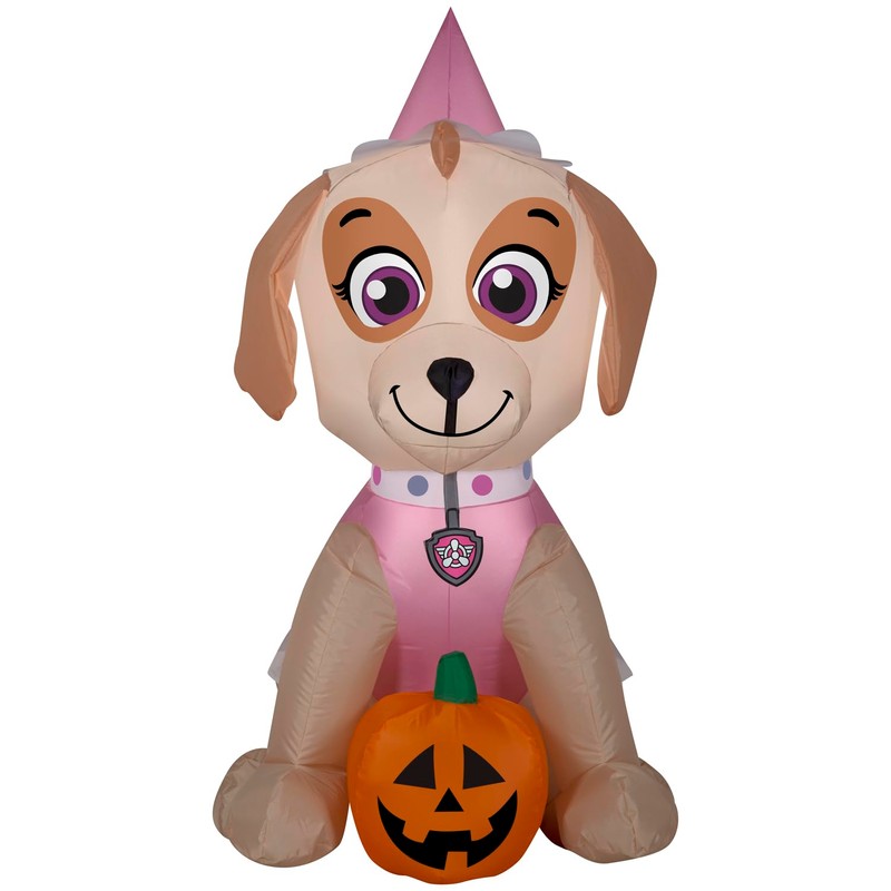 Gemmy Airblown Skye w/Pumpkin Nick, 3 ft Tall, Multi