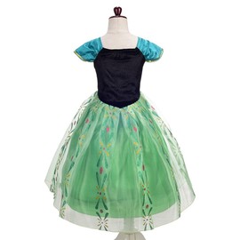 Lito Angels Girls Kids Princess Coronation Costume with Accessories Fancy Dress Up Birthday Party Age 5-6 Years, Green