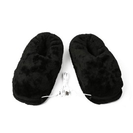 BJPEY USB Electric Heated Slippers，Fast Heating Technology Heating Pad Shoe Keep Foot Warmer for Winter Cold Weather One Pair (Black)