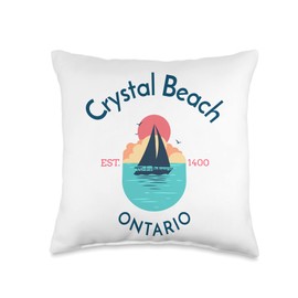 YO MINUS Crystal Beach Fort Erie Ontario Throw Pillow, 16x16, Multicolor