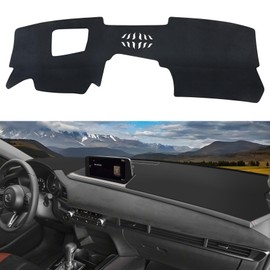 Hugeek Dashboard Cover Mat for Mazda 2020-2025 2026 CX-30 CX30 Accessories (with HUD) Black Flannel Material Anti-Slip Dash Cover Mat Sunshade Glare UV Rays Protector