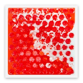 Onyoloy Textured Sensory Liquid Tiles - Set of 1 Square Lava Tile, Sensory Mat for Ages 3 to Adult, Measures 12" x 12", Textured Sensory Lava Mat, Red.