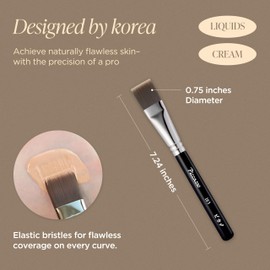 Piccasso Brush 163 Foundation Brush – Liquid Foundation Brush for Face Makeup, Soft & Dense Bristles for Flawless Coverage, Perfect for Cream & Liquid Foundation, Genuine Korean Product