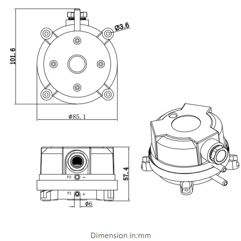 LEFOO LF32 Air Switch Gauge HVAC Adjustable Differential Pressure Switch
