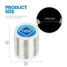 0.8mm Bracelet String, YGDZ Elastic String for Bracelets Jewelry Making, Stretchy Beading String Elastic Cord for Bracelets, 1 Roll 100m (0.8mm)