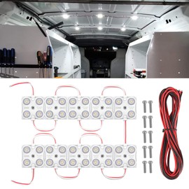 Nilight 40Leds Van Interior Light Kits 12V White Led Ceiling Lighting Kit for Truck RV Boats Caravans Trailers Lorries Ducato Transit （10 Modules）
