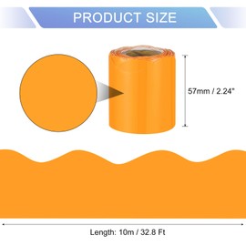 sourcing map Bulletin Board Borders, 32.8Ft x 2.24Inch Rolled Classroom Border Trim Notice Board Frame for Classroom Decoration, Light Orange