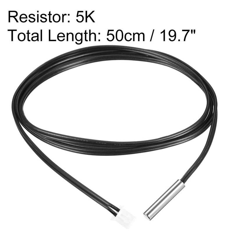 sourcing map 5K NTC Thermistor Probe 19.7 Inch Stainless Steel