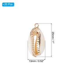 PATIKIL Natural Seashell Charm, 20 Pcs Oval Dyed Shell Craft Pendants with Hole Shell Connection for Necklace DIY Ocean Jewelry Making, Gold