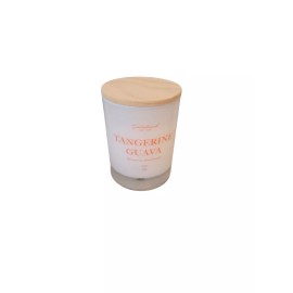SCENTSATIONAL SCENTED TANGERINE GUAVA CANDLE, SINGLE WICK, WOODEN LID, 11OZ