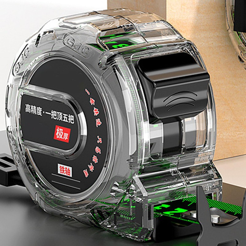 Retractable Tape Measure High Accuracy Woodworking Tool with Clear Case,