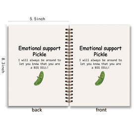 foedor Emotional Support Pickle Spiral Notebook Journal,Therapist Mental Health Gifts College Ruled Spiral Notebook for Offices Schools Classrooms,Inspirational Gifts for Work School Student Teacher