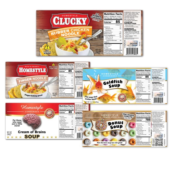 5 Pack - Funny NOVELTY GAG JOKE PRANK SOUP CAN