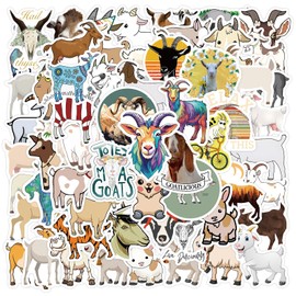 Cute Goat Stickers Pack 62PCS, Kawaii Stickers Funny Animal Stickers for Kids Teens Adults Kechup Vinyl Waterproof Stickers for Water Bottles Laptop journaling