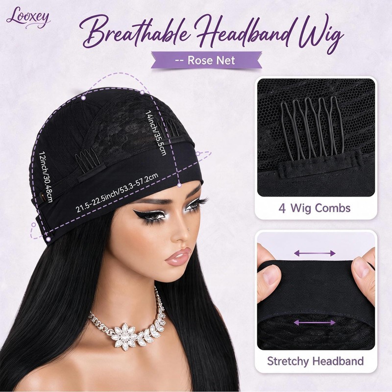 Layered Headband Wig Long Straight Headband Wigs for Black Women