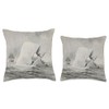 Moby Dick Whale Attacking a Whaling Ship (1892) Throw Pillow