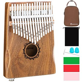 Kalimba Thumb Piano 17 Keys RANMING Mbira Finger Piano Kalimba Gifts for Adults Kids Beginners With Portable Handbag and Tune Hammer Thumb Pianos Finger Harp (Acacia-Pickup)