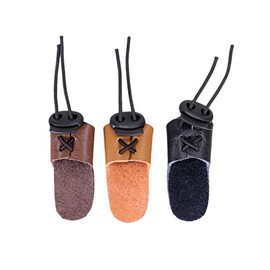 SEWACC 3pcs Single- Finger Gloves Archery Thumb Ring Leather Thumb Guard Finger Protector Archery Finger Shooting Glove for Hunting Shooting