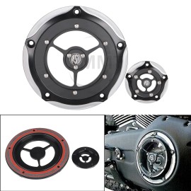 Unbranded 5Holes Clarity Derby Timing Timer Cover For Harley Road King Classic EFI FLHRCI