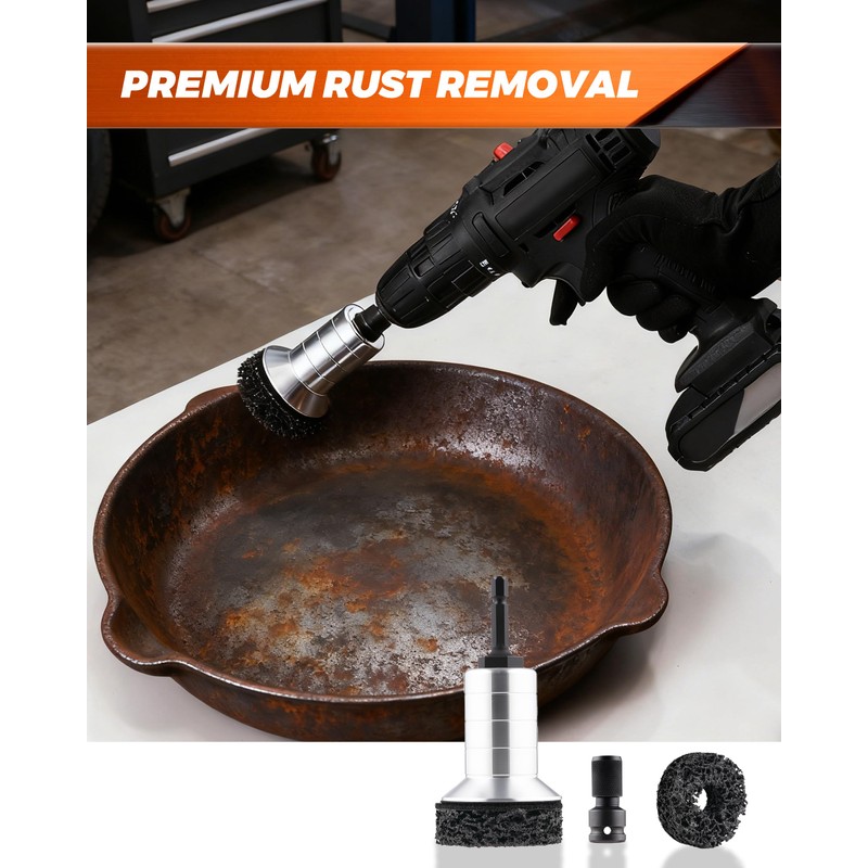 Wheel Brake Hub Cleaning Disc,Cleaner Resurfacing Tool Metel Hub Drill