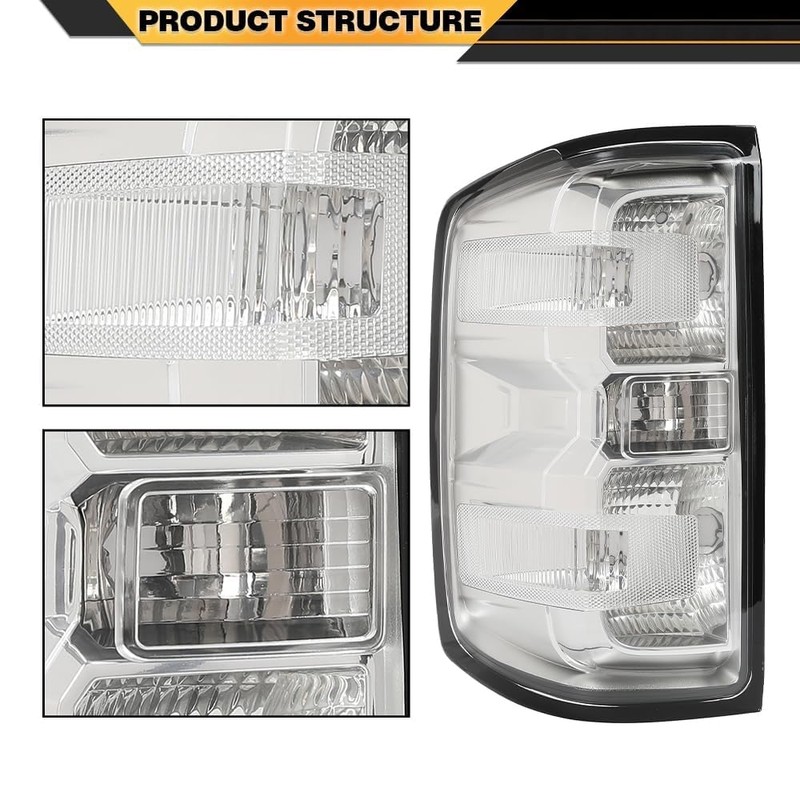 CNNELL Rear Tail Light Assembly Clear Euro Compatible With 2016-2019