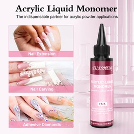 JIASHENG 4.06 fl.oz Monomer, Monomer Acrylic Nail Liquid for Acrylic Powders Liquid Monomer for Acrylic Nails, Acrylic Monomer Liquid Suitable Nail Salon Home DIY Use