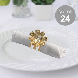 Big Dot of Happiness We Still Do - 50th Wedding Anniversary - Anniversary Party Paper Napkin Holder - Napkin Rings - Set of 24