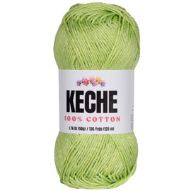 Cotton Yarn - 100% Cotton Yarn for Crocheting and Knitting, Mercerized Cotton Amigurumi Yarn Fine-Sport 2 1.76 oz (50g) / 136 Yrds (125 m) - Mint
