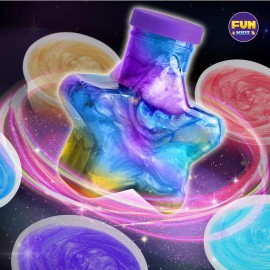 FUN KIDZ Galaxy Slime Kit For Kids Make Your Own Galaxy Theme Slime Fun Gift Ages 6-12