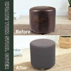 Velvet Round/Square Ottoman Covers Slipcover Stretch to Fit Outdoor/intdoor Small/Large/Extra