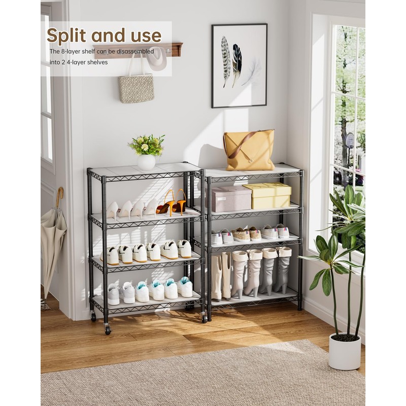 Golpart 8 Tier Shelves Storage Shelf Wire Closet Bathroom Organizers