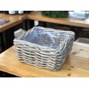 Burkhardt Korbwaren Plant Basket Square in Rattan Grey Approx. 28